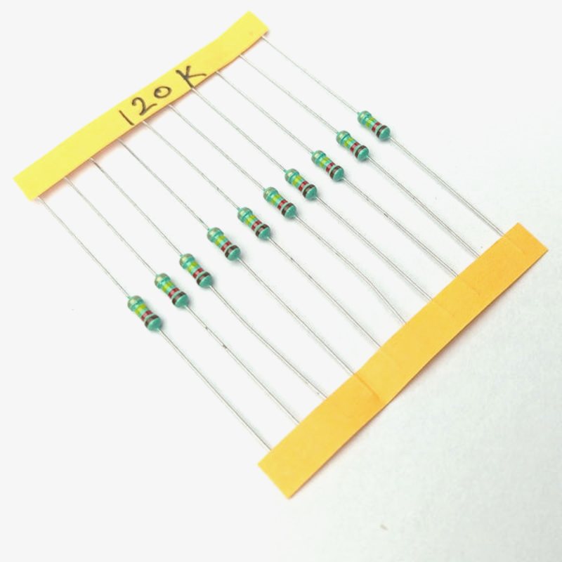 120K ohm, 1/4 Watt Resistor with 5% tolerance (Pack of 10)