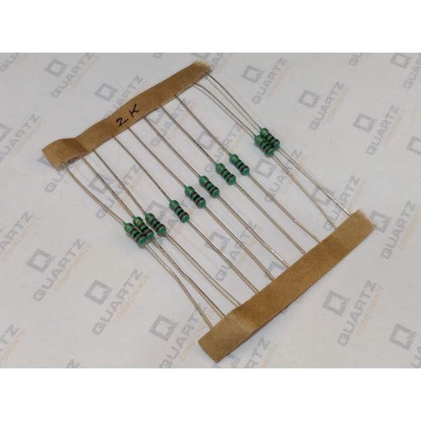 2K ohm, 1/4 Watt Resistor with 5% tolerance (Pack of 10)