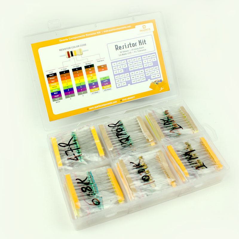 Resistor Mega Combo Kit (50 values, 20 each - 1000 resistors)