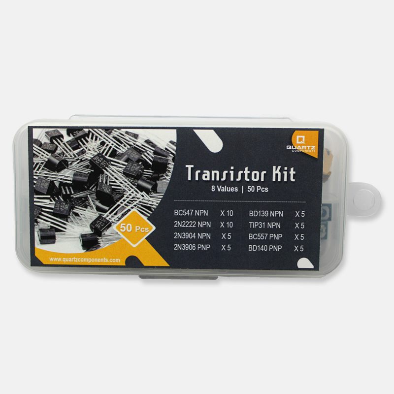 Transistor Kit for Assorted BJT Transistors- 8 Values / 50 pcs with Storage Box