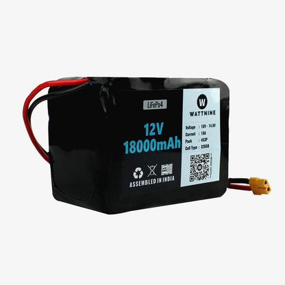 WATTNINE® 12.8V 18Ah Lithium Battery Pack with Warranty