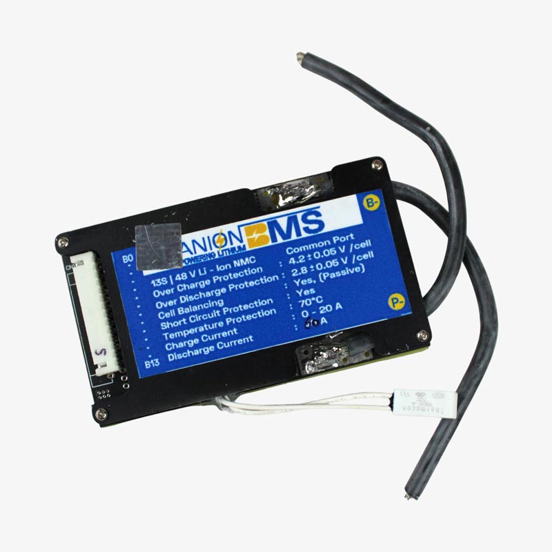 13S 48V 60A BMS for Lithium Ion NMC Battery With Cell Balancing (Common Port)