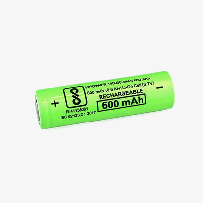 3.7V 600mAh 14500 Li-ion Rechargeable Battery Cell - AA Size (Flat Top)