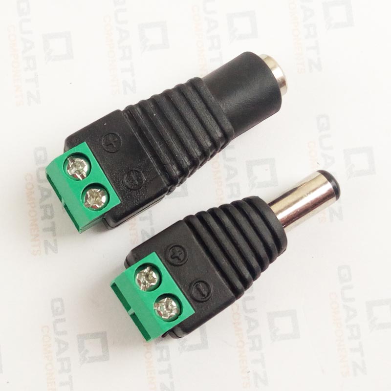 1 Pair Male + Female CCTV Cameras 2.1mm x 5.5mm DC Plug