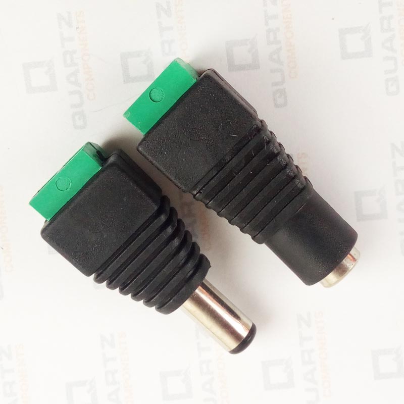 1 Pair Male + Female CCTV Cameras 2.1mm x 5.5mm DC Plug