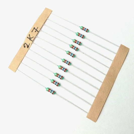 2.7K ohm, 1/4 Watt Resistor with 5% tolerance (Pack of 10)