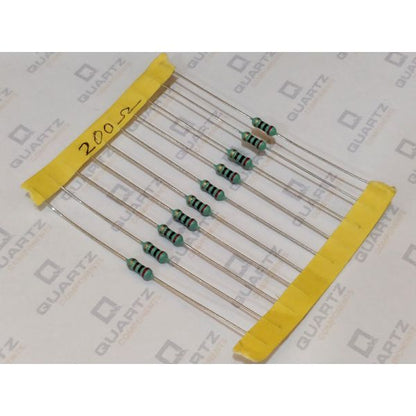 200 ohm, 1/4 Watt Resistor with 5% tolerance (Pack of 10)