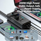 Car power inverter LED digital display showing real-time vehicle input voltage