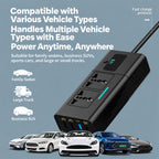 200W car inverter charging multiple compatible electronic devices simultaneously