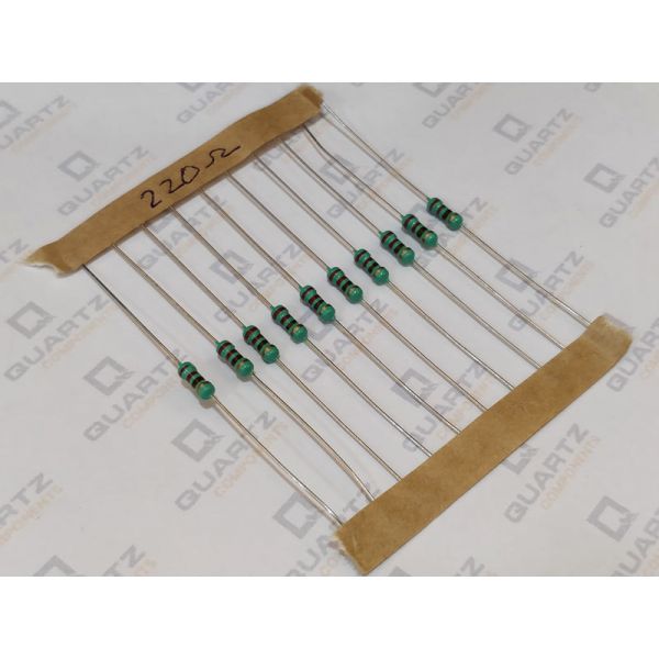 220 ohm, 1/4 Watt Resistor with 5% tolerance (Pack of 10)