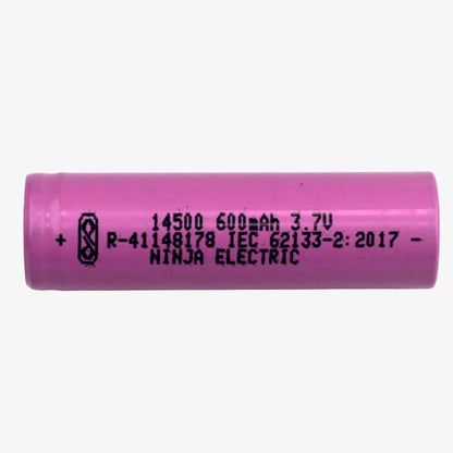 3.7V 600mAh 14500 Li-ion Rechargeable Battery Cell - AA Size (Flat Top)