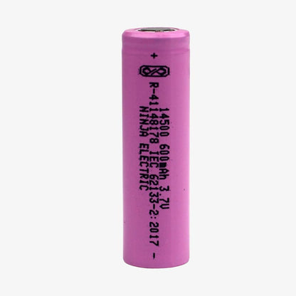 3.7V 600mAh 14500 Li-ion Rechargeable Battery Cell - AA Size (Flat Top)