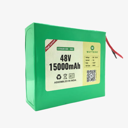 WATTNINE® 48V 15Ah Lithium Ion (NMC) Battery Pack with Warranty