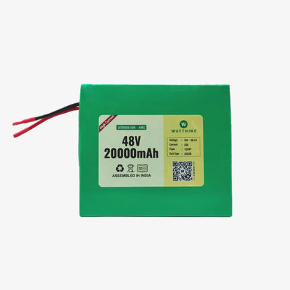 WATTNINE® 48V 20Ah Rechargeable Lithium Ion Battery with 1 year Warranty