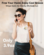 Portable Silent Mini Bladeless Fan Clip On, Small Fan Clip on for Shirt & Waist