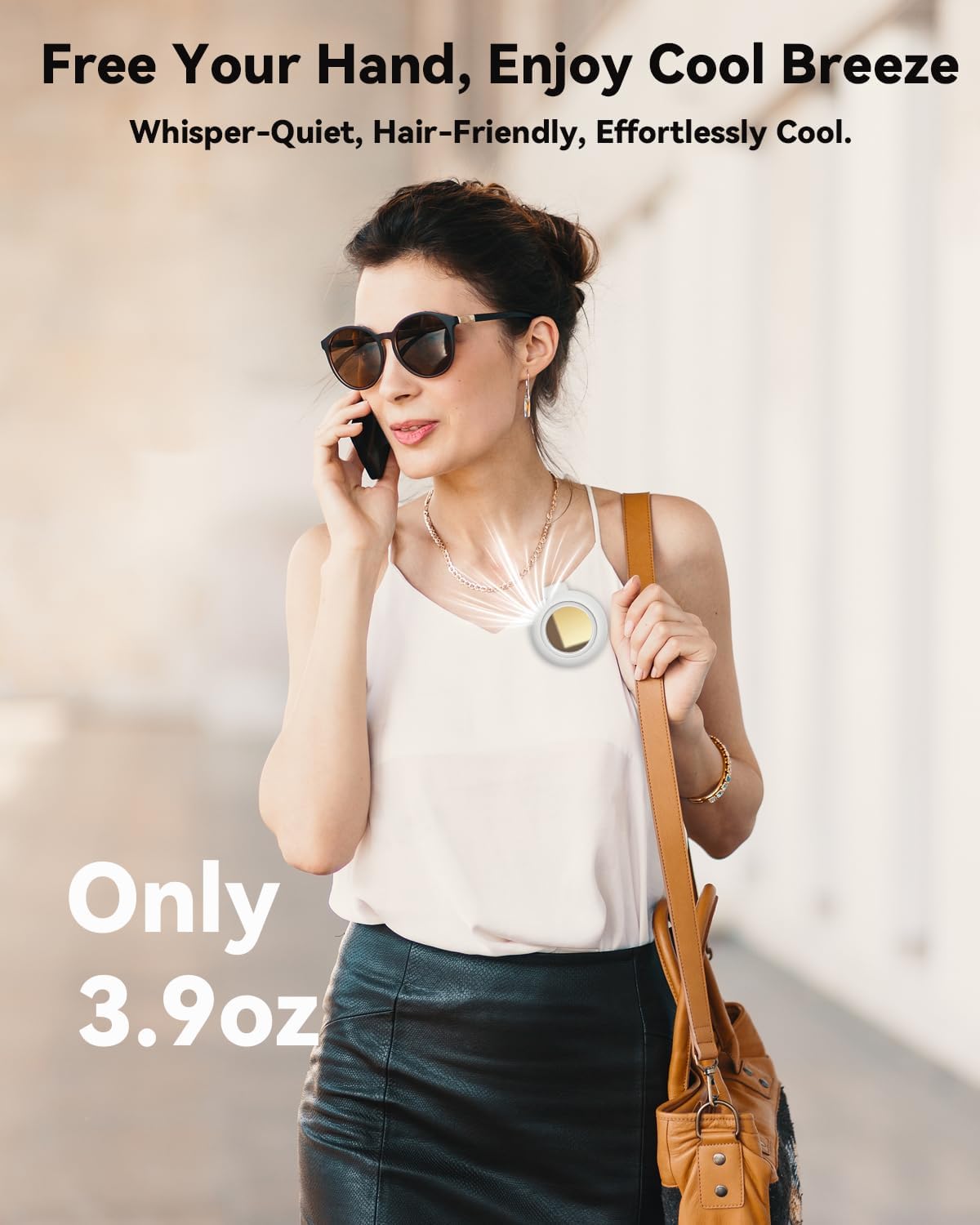 Portable Silent Mini Bladeless Fan Clip On, Small Fan Clip on for Shirt & Waist