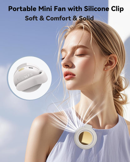 Portable Silent Mini Bladeless Fan Clip On, Small Fan Clip on for Shirt & Waist