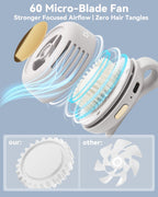 Portable Silent Mini Bladeless Fan Clip On, Small Fan Clip on for Shirt & Waist