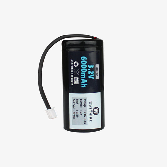 WATTNINE® 3.2v 6Ah LFP Cell with BMS and 2 Pin JST Connector
