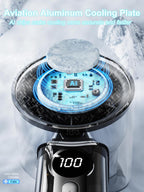 Portable Turbo Handheld Fan with Cooling Plate – 100-Speed Rechargeable Personal Fan