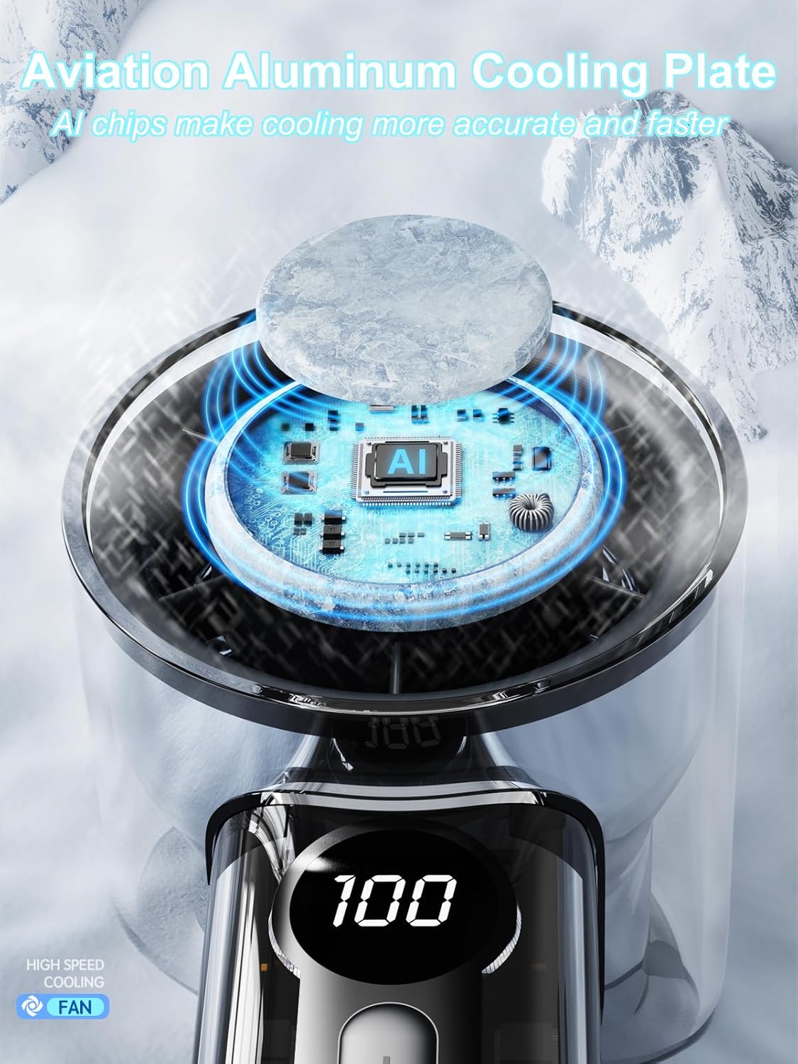 Portable Handheld Turbo Fan with Ice Cooling Plate