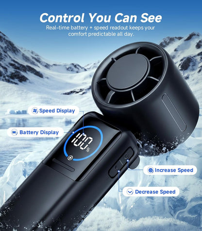 Turbo Handheld Portable Fan, 15000mAh Rechargeable Personal Fan