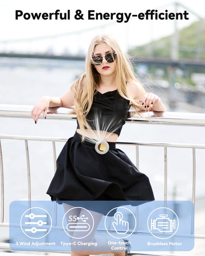 Portable Silent Mini Bladeless Fan Clip On, Small Fan Clip on for Shirt & Waist