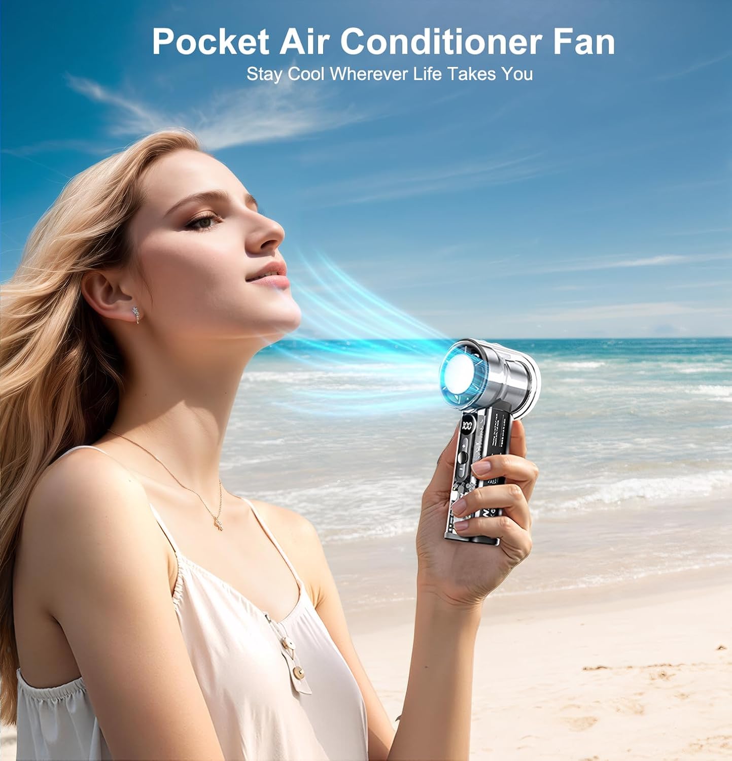 Portable Handheld Turbo Fan with Ice Cooling Plate