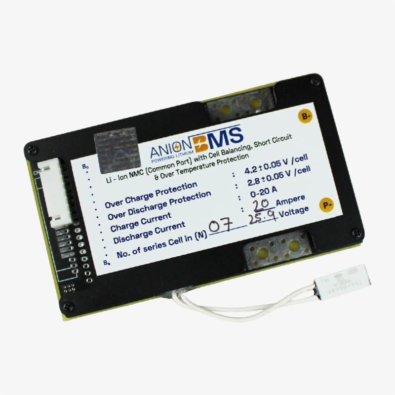 7S 24V 20A BMS for Lithium Ion NMC Battery With Cell Balancing (Common Port)