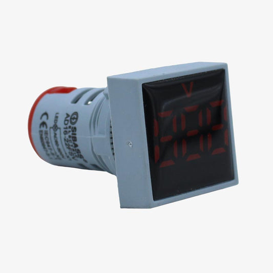 SIBASS AD16-22FSV AC Voltmeter Display Square Red 22mm (AC60-500 V)