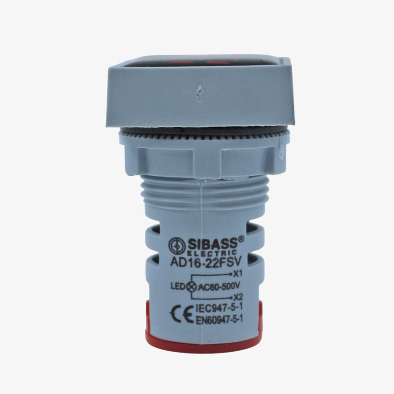 SIBASS AD16-22FSV AC Voltmeter Display Square Red 22mm (AC60-500 V)