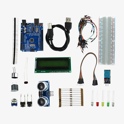 Starter Kit with UNO R3, Breadboard, LED, Resistor, Jumper Wires and Power Supply Based on Arduino - Build more than 10 DIY Projects