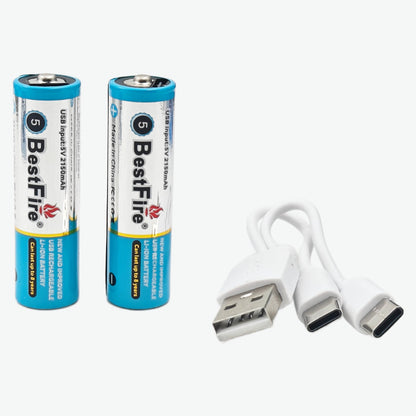 BestFire AA USB Type-C 2150mAh Rechargeable Li-ion Battery - 3200mWh(1.5V)