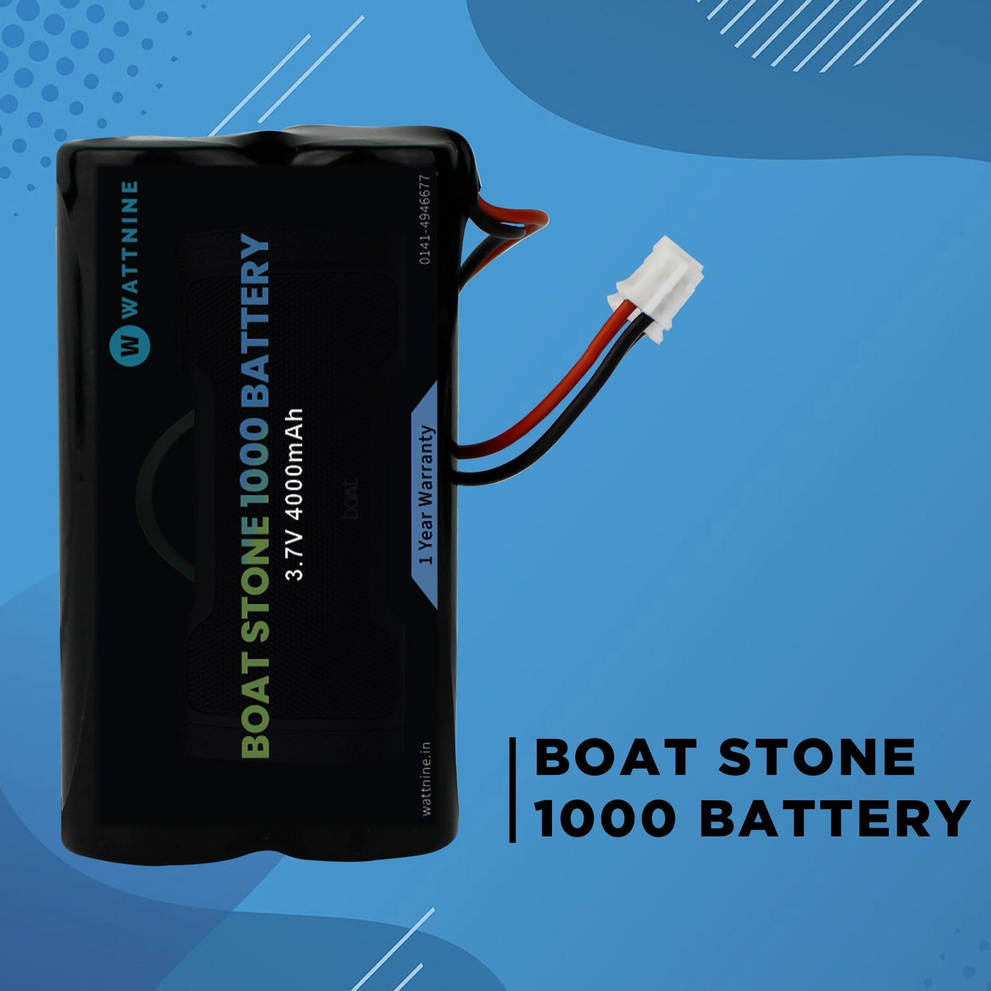 Boat Stone 1000 Battery with 1 Year Warranty