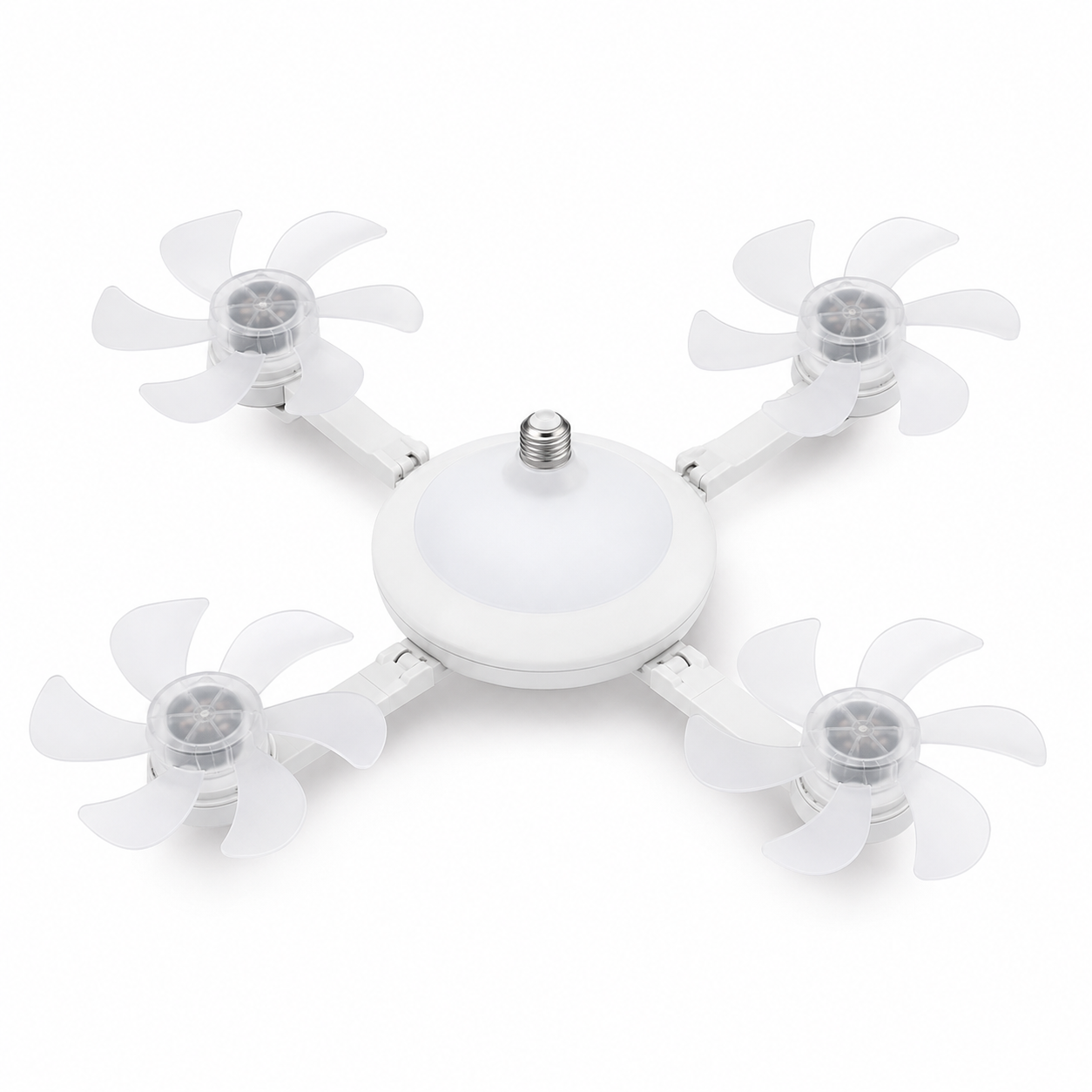 2026 New Drone Ceiling Fans with Lights and Remote, E27 Socket Ceiling Fan Light – 3-Speed Foldable Fan with Remote