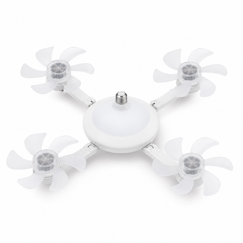 2026 New Drone Ceiling Fans with Lights and Remote, E27 Socket Ceiling Fan Light – 3-Speed Foldable Fan with Remote