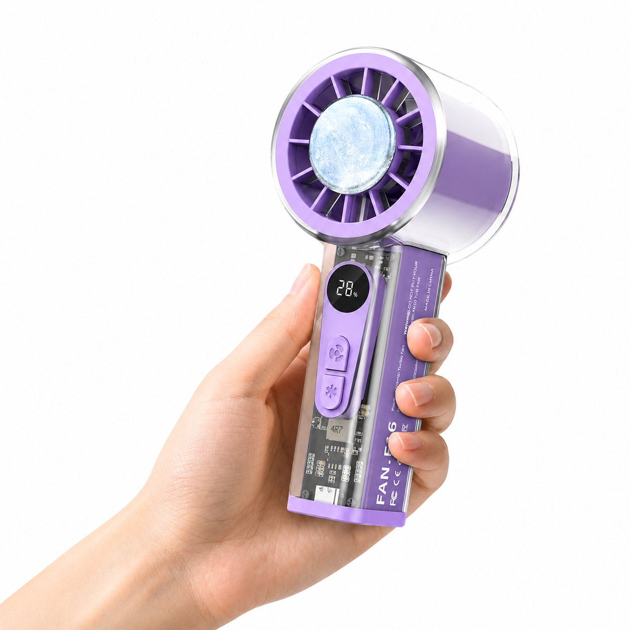 Portable Handheld Turbo Fan with Ice Cooling Plate