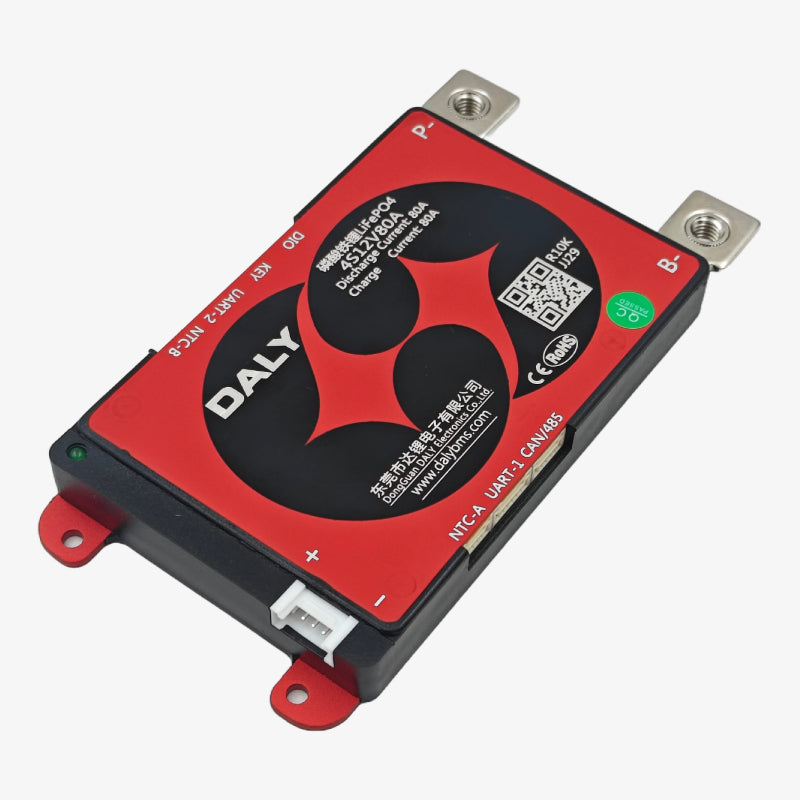 DALY Smart BMS 4S 12.8V 80A LiFePo4 Battery Management System with UART, CAN, RS485 and Bluetooth Communication Support