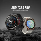 Zeblaze Stratos 4 Pro Rugged Outdoor GPS Smart Watch 1.43 inch Screen 5 ATM & IP69K Built-in Flashlight