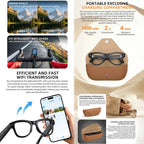 M02X Pro Max Smart AI Glasses with 8MP HD Camera, Video Recording WiFi Transmission Al Smart Voice Assistant, Sunglasses + Anti Blue Light Lens, Gradient Lenses