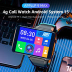 LOKMAT APPLLP 9 MAX 4G Smart Watch, 2.8 inch MTK6769 Octa Core, Android 15, Heart Rate, Blood Oxygen, OTG, GPS, 4GB+64GB