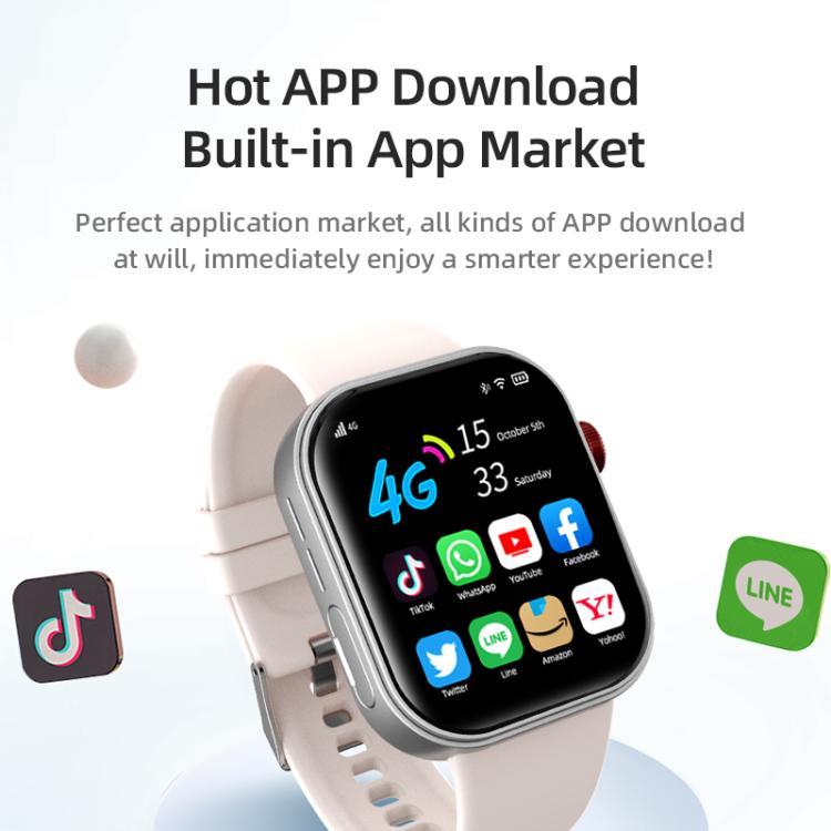 UNIWA I9 PRO 4G Calling Smart Watch, 2.02 inch IPS Screen Android 8.1 Support WiFi GPS, 2G+16G