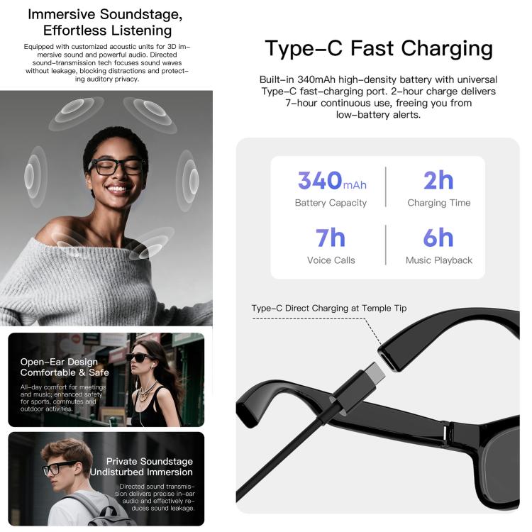 M10A AI Smart Glasses with 20MP Camera, HeyCyan App, AI Translation, Video Recording, Voice Assistant, Transparent Lens, Sunglasses, Photochromic
