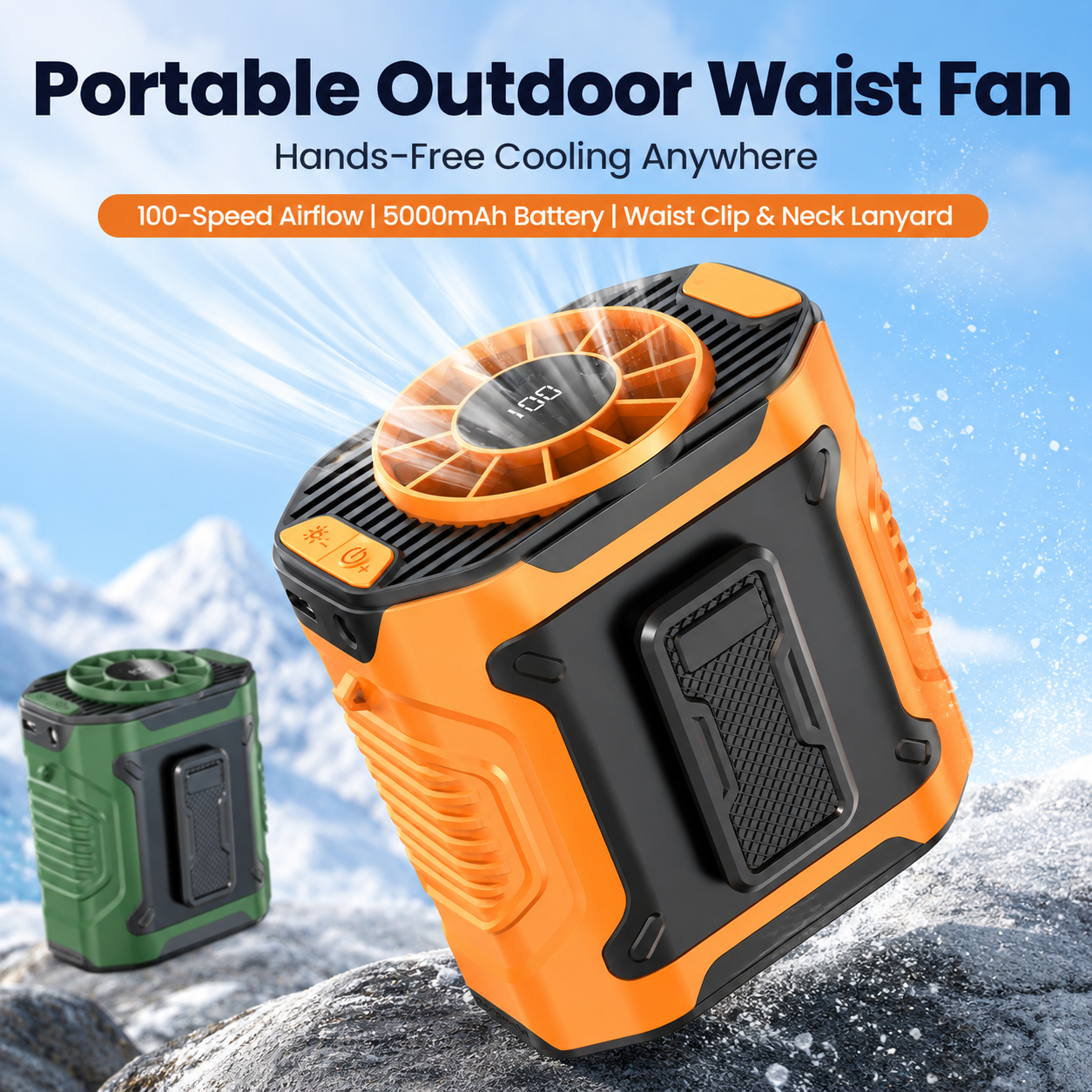 Hands-Free Portable Body Cooler - Multi-functional Waist & Neck Fan for Camping & Outdoor Work