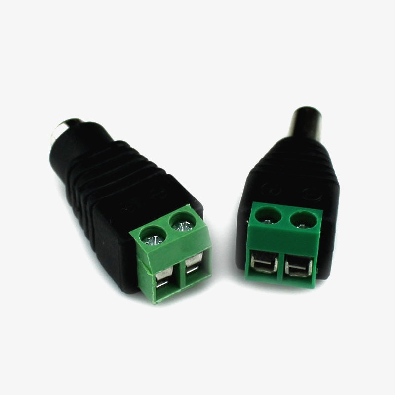 1 Pair Male + Female CCTV Cameras 2.1mm x 5.5mm DC Plug