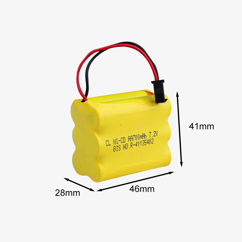 700mAh 7.2v Ni-Cd AA Cell Battery Pack with SM Connector for Cordless Phone, Toys, Car, DIY Project Battery