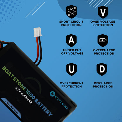 Boat Stone 1000 Battery with 1 Year Warranty