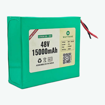 WATTNINE® 48V 15Ah Lithium Ion (NMC) Battery Pack with Warranty