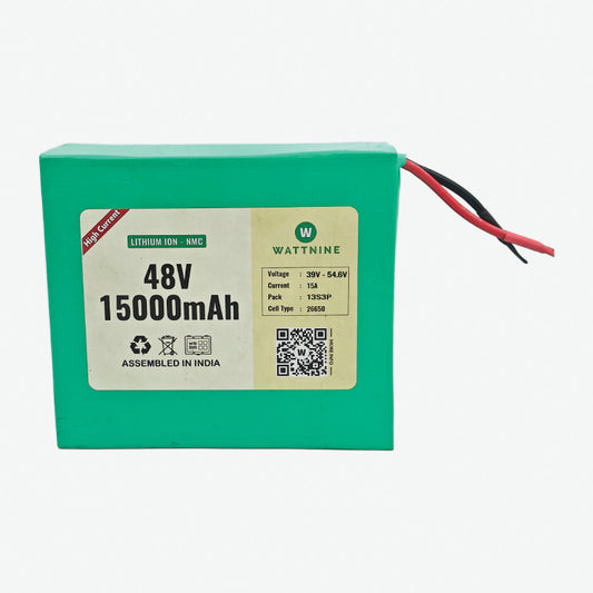 WATTNINE® 48V 15Ah Lithium Ion (NMC) Battery Pack with Warranty