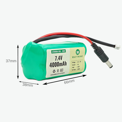 WATTNINE® 7.4V 4000mAh Rechargeable Lithium Battery Pack with Warranty